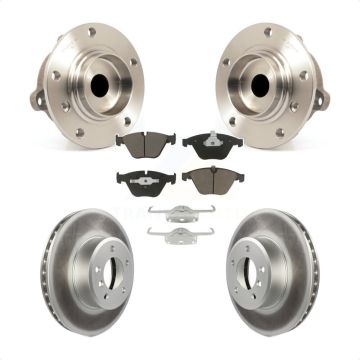 Front Hub Bearing Assembly Coated Disc Brake Rotors And Pads Kit For BMW 530i 525i 528i KBB-121476