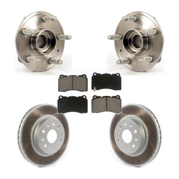 Front Hub Bearing Coated Brake Rotor & Pad Kit For 2014 Cadillac CTS With Brembo Calipers KBB-121479