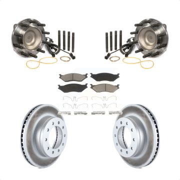 Front Hub Bearing Assembly Coat Brake Rotor Pad Kit For Ford F-450 Super Duty F-550 4 X 2 KBB-121494