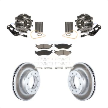 Front Hub Bearing Assembly Coat Brake Rotor Pad Kit For Ford F-450 Super Duty F-550 4 X KBB-121495