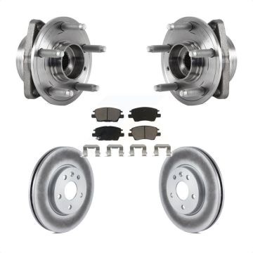 Front Hub Bearing Assembly Coated Brake Rotor & Pads Kit For Chevrolet Cruze Volt Bolt EV KBB-121497