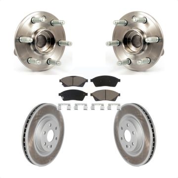 Front Hub Bearing Assembly Coated Disc Brake Rotor And Pad Kit For Cadillac SRX Saab 9-4X KBB-121498
