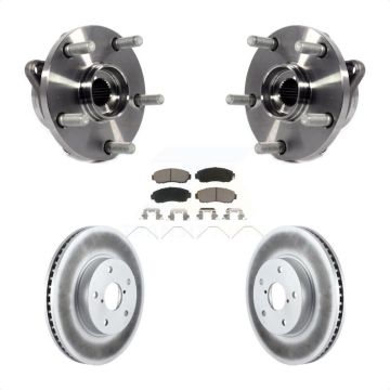 Front Hub Bearing Assembly Coated Brake Rotor & Pads Kit For 2016-2019 Subaru Legacy 2.5L KBB-121507