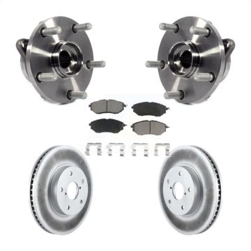 Front Hub Bearing Assembly Coated Disc Brake Rotor & Pads Kit For 2015 Subaru Legacy 2.5L KBB-121509