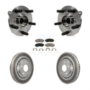 Front Hub Bearing Assembly Coated Disc Brake Rotor & Pads Kit For 2015-2017 Honda Odyssey KBB-121515