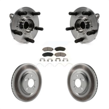 Front Hub Bearing Assembly Coated Disc Brake Rotor & Pads Kit For 2011-2014 Honda Odyssey KBB-121516