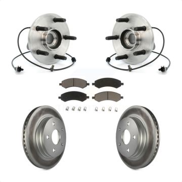 Front Hub Bearing Coated Brake Rotor & Pad Kit For 2007-2009 Chrysler Aspen Dodge Durango KBB-121519