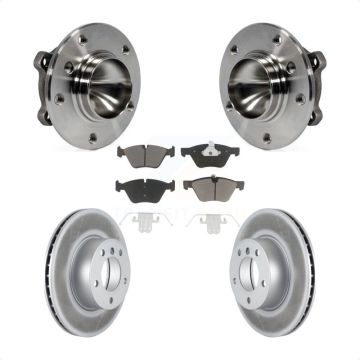 Front Hub Bearing Assembly Coated Disc Brake Rotor & Pads Kit For BMW 128i 328i 323i 325i KBB-121522
