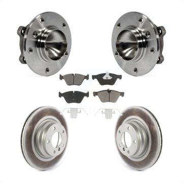 Front Hub Bearing Assembly Coated Disc Brake Rotor And Ceramic Pads Kit For 2006 BMW 330i KBB-121523