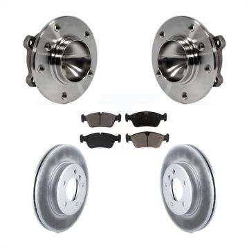 Front Hub Bearing Assembly Coated Disc Brake Rotor And Ceramic Pad Kit For 2006 BMW 325Ci KBB-121525