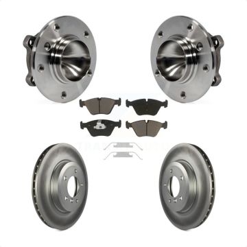 Front Hub Bearing Assembly Coated Disc Brake Rotor And Ceramic Pad Kit For 2006 BMW 330Ci KBB-121526