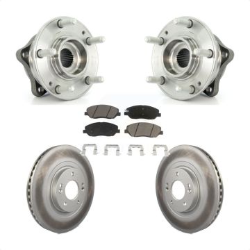 Front Hub Bearing Assembly Coated Disc Brake Rotor & Pad Kit For Hyundai Santa Fe XL 3.3L KBB-121529