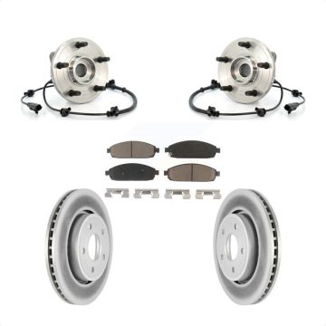 Front Hub Bearing Assembly Coated Brake Rotor & Pad Kit For Jeep Grand Cherokee Commander KBB-121533