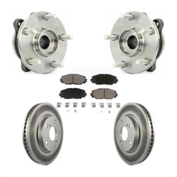 Front Hub Bearing Assembly Coated Disc Brake Rotor & Pad Kit For 2013-2018 Toyota RAV4 LE KBB-121534