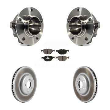 Front Hub Bearing Assembly Coated Disc Brake Rotor And Pad Kit For BMW 750i 550i GT 750Li KBB-121545