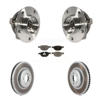 Front Hub Bearing Assembly Coated Brake Rotor & Pad Kit For BMW 750i xDrive 750Li 550i GT KBB-121546
