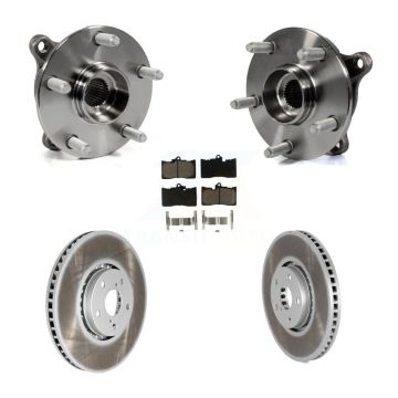 Front Hub Bearing Assembly Coated Disc Brake Rotor & Pads Kit (5Pc) For Lexus IS300 IS350 KBB-121549