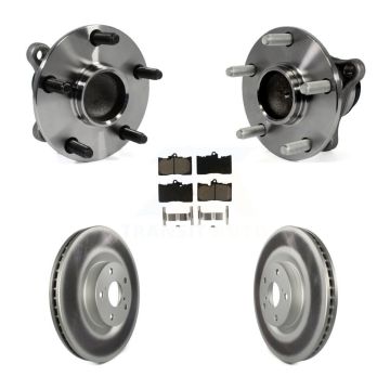 Front Hub Bearing Coated Brake Rotor And Pad Kit (5Pc) For Lexus IS350 GS350 GS450h GS460 KBB-121550