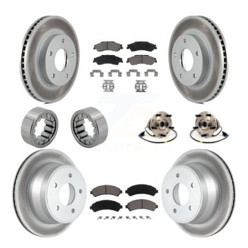Front Rear Hub Bearing Coat Brake Rotor Pads Shoe Kit (10Pc) For Chevrolet GMC Blazer S10 KBB-121567