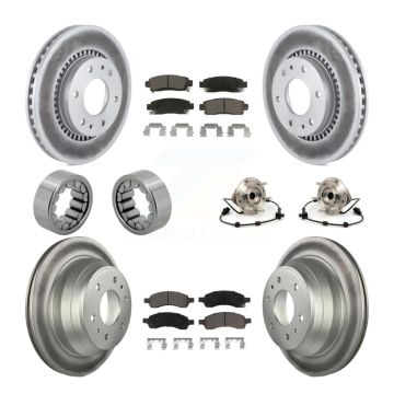 Front Rear Hub Bearing Coat Brake Rotor Pad Shoe Kit (10Pc) For Chevrolet Trailblazer GMC KBB-121590