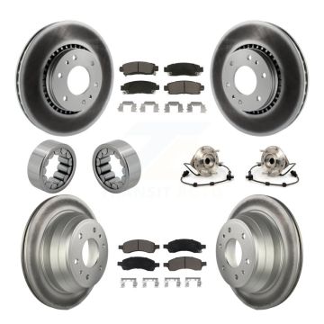 Front Rear Hub Bearing Coat Brake Rotor Pad Shoe Kit (10Pc) For Chevrolet Trailblazer GMC KBB-121591