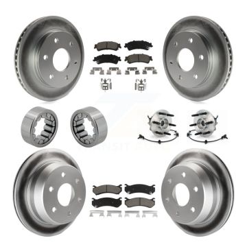 Front Rear Hub Bearing Coat Brake Rotor Pads Shoe Kit (10Pc) For Chevrolet Silverado 1500 KBB-121592