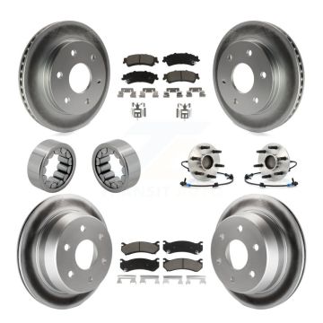 Front Rear Hub Bearing Coat Brake Rotor Pads Shoe Kit (10Pc) For Chevrolet Silverado 1500 KBB-121593