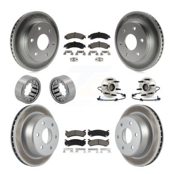 Front Rear Hub Bearing Coat Brake Rotor Pads Shoe Kit (10Pc) For Chevrolet Avalanche 1500 KBB-121595