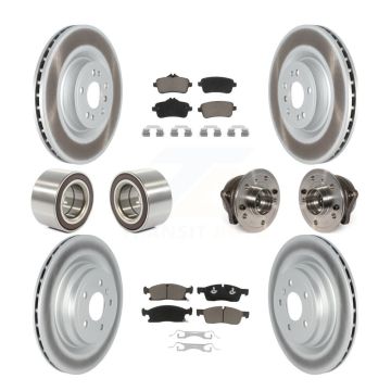 Front Rear Hub Bearing Coated Brake Rotor & Pads Shoe Kit (10Pc) For Mercedes-Benz GLE400 KBB-121608
