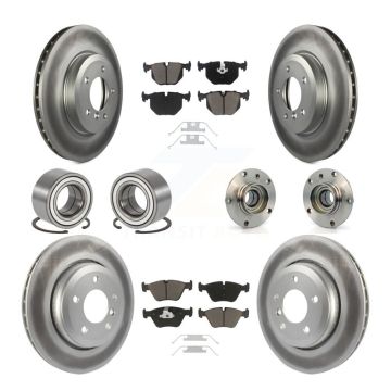 Front Rear Hub Bearing Coat Brake Rotor Pads Shoe Kit (10Pc) For 2001-2005 BMW 330Ci 330i KBB-121628