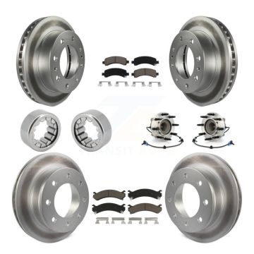 Front Rear Hub Bearing Coated Brake Rotor Pads Shoe Kit (10Pc) For Chevrolet Express 2500 KBB-121631