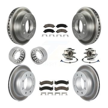 Front Rear Hub Bearing Coated Brake Rotor Pads Shoe Kit (10Pc) For Chevrolet Express 2500 KBB-121632