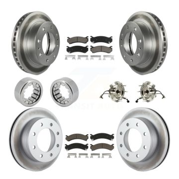Front Rear Hub Bearing Coated Brake Rotor Pad Shoe Kit (10Pc) For GMC Chevrolet Silverado KBB-121633