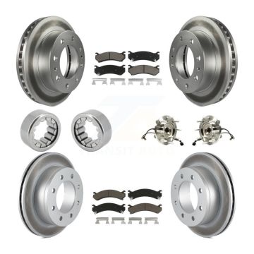 Front Rear Hub Bearing Coat Brake Rotor Pads Shoe Kit (10Pc) For Chevrolet Silverado 2500 KBB-121634
