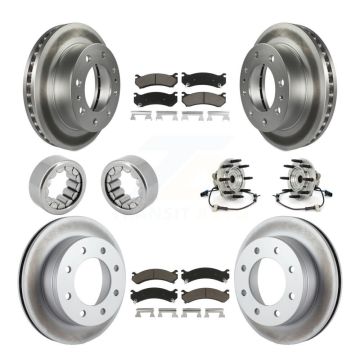 Front Rear Hub Bearings Coated Disc Brake Rotors And Pads Shoes Kit (10Pc) For Hummer H2 KBB-121636
