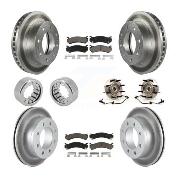 Front Rear Bearing Coated Brake Rotor Pad Shoe Kit (10Pc) For Chevrolet Silverado 2500 HD KBB-121641