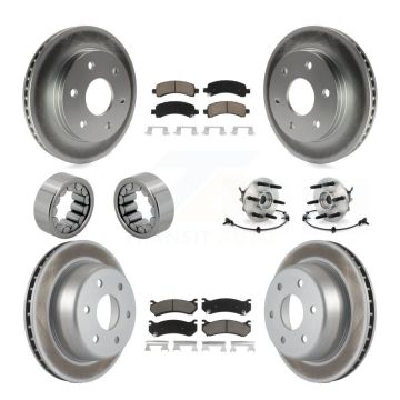 Front Rear Hub Bearing Coated Brake Rotor Pads Shoe Kit (10Pc) For Chevrolet Express 1500 KBB-121670