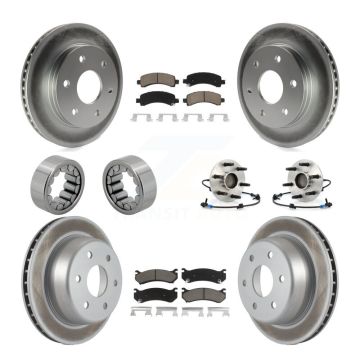 Front Rear Hub Bearing Coat Brake Rotor Pads Shoe Kit (10Pc) For Chevrolet Avalanche 1500 KBB-121671