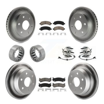 Front Rear Hub Bearing Coat Brake Rotor Pads Shoe Kit (10Pc) For Chevrolet Avalanche 1500 KBB-121672