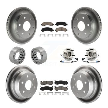 Front Rear Hub Bearing Coat Brake Rotor Pads Shoe Kit (10Pc) For Chevrolet Avalanche 1500 KBB-121673