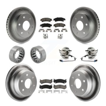Front Rear Hub Bearing Coated Brake Rotor Pad Shoe Kit (10Pc) For Chevrolet Astro GMC RWD KBB-121676