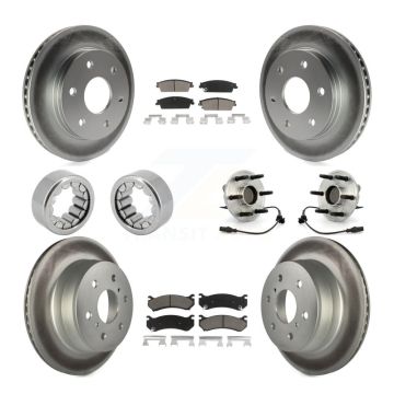 Front Rear Hub Bearing Coat Brake Rotor Pads Shoe Kit (10Pc) For Chevrolet Silverado 1500 KBB-121677