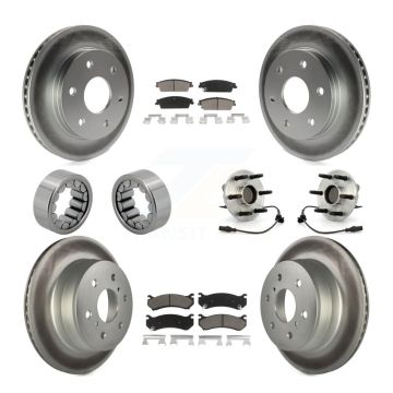Front Rear Hub Bearing Coat Brake Rotor Pads Shoe Kit (10Pc) For Chevrolet Silverado 1500 KBB-121678