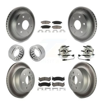 Front Rear Hub Bearing Coat Brake Rotor Pads Shoe Kit (10Pc) For Chevrolet Silverado 1500 KBB-121679