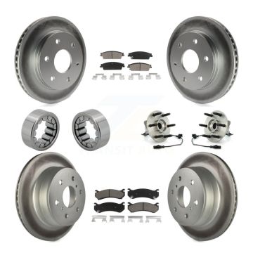 Front Rear Hub Bearing Coat Brake Rotor Pads Shoe Kit (10Pc) For Chevrolet Silverado 1500 KBB-121680