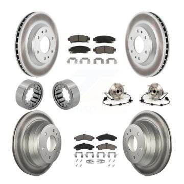 Front Rear Hub Bearing Coat Brake Rotor Pad Shoe Kit (10Pc) For GMC Envoy Chevrolet Buick KBB-121691