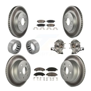 Front Rear Hub Bearing Coat Brake Rotor Pad Shoe Kit (10Pc) For GMC Sierra 1500 Chevrolet KBB-121706