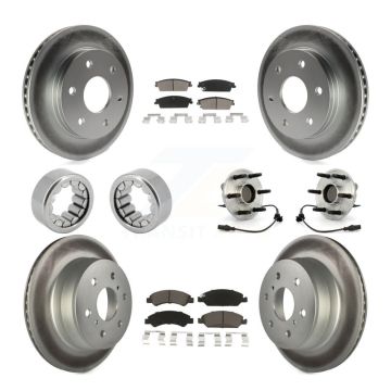 Front Rear Hub Bearing Coated Disc Brake Rotor & Pads Shoe Kit (10Pc) For GMC Sierra 1500 KBB-121714