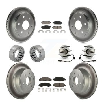 Front Rear Hub Bearing Coated Disc Brake Rotor & Pads Shoe Kit (10Pc) For GMC Sierra 1500 KBB-121715