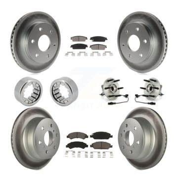Front Rear Hub Bearing Coated Disc Brake Rotor & Pads Shoe Kit (10Pc) For GMC Sierra 1500 KBB-121716